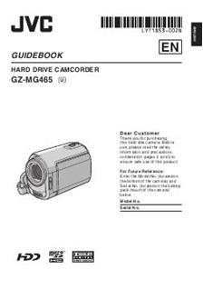 JVC GZ MG 465 manual. Camera Instructions.
